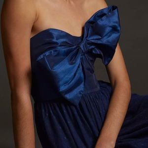 Navy Blue Anthropologie Bow Dress 👗